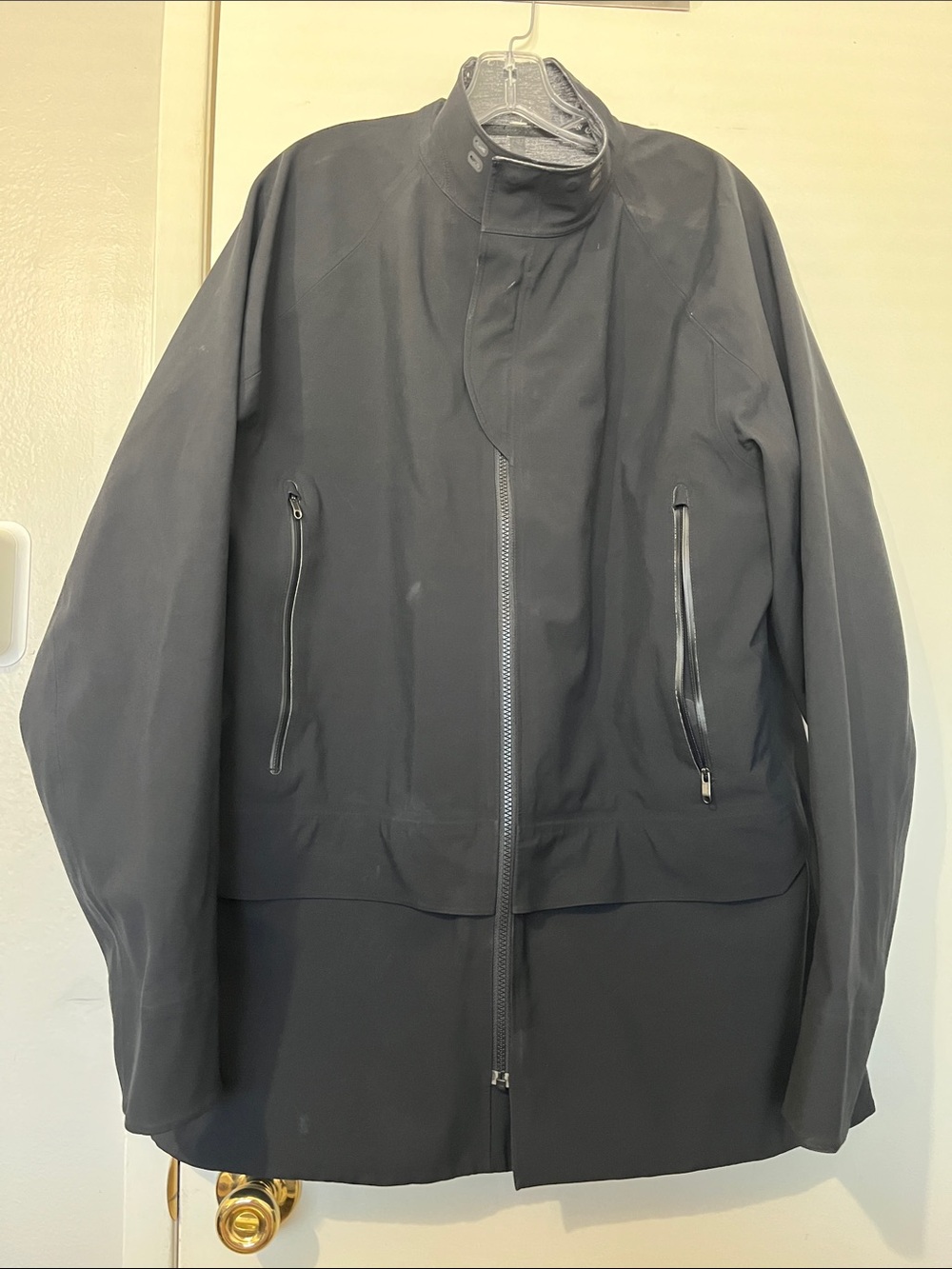 Men's Black Technical Zip-Front Jacket - Reversible - size XL